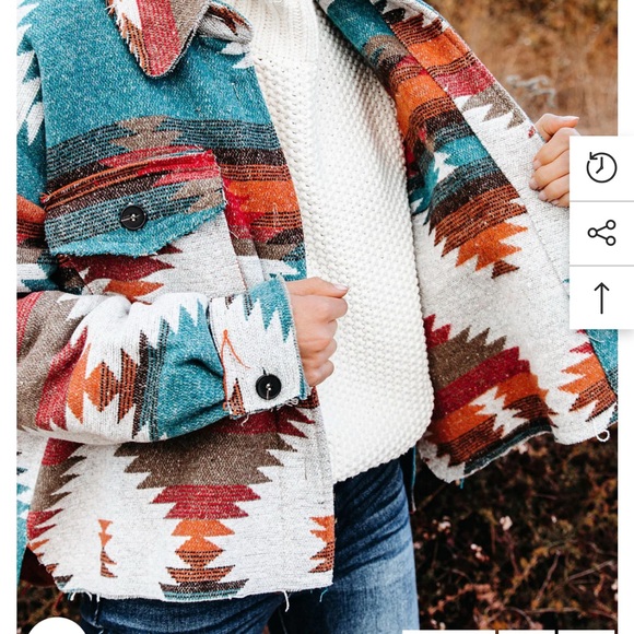 VICI Zion Distressed Button Down Shacket - Rust - Picture 10 of 15